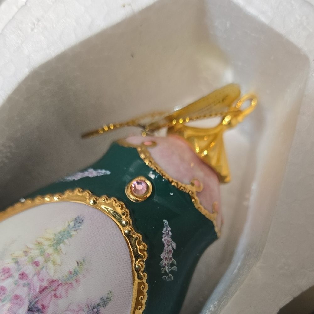 The Bradford Exchange Floral Ornament Set - Green and Pink - Picture 6 of 13